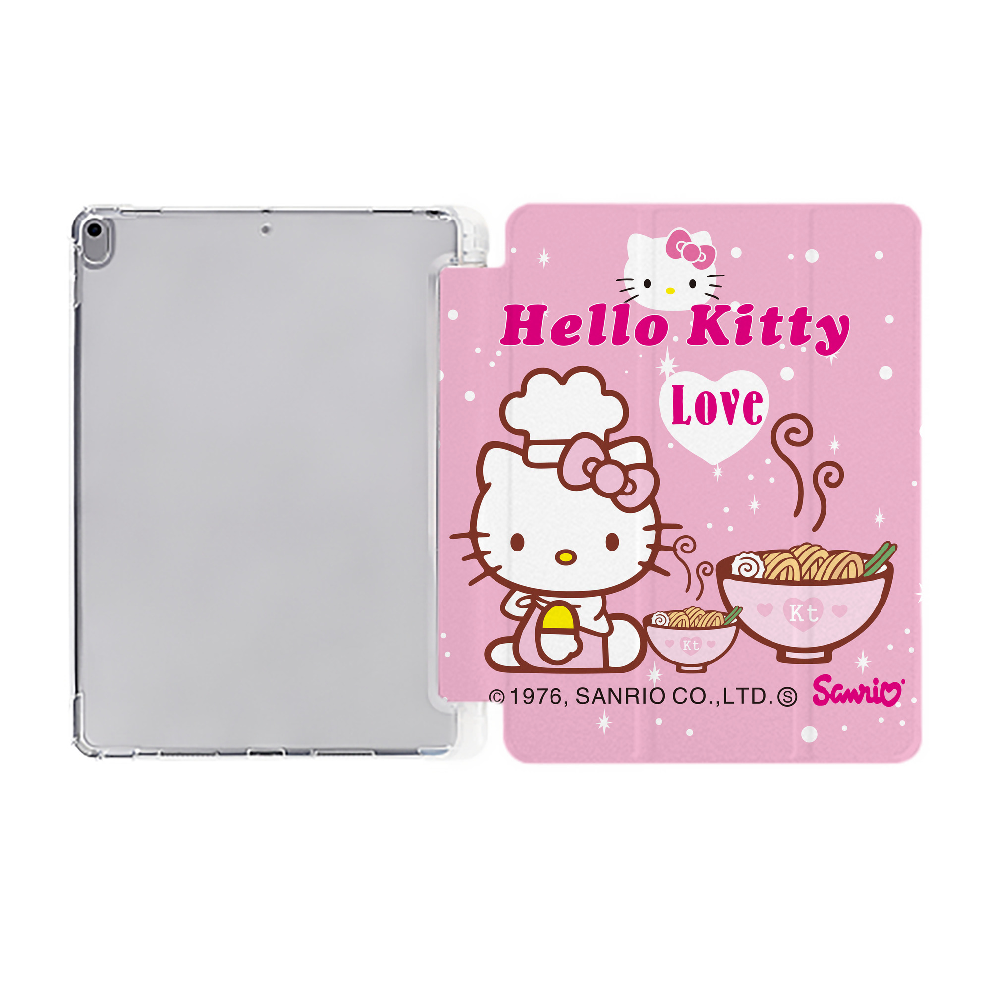（画像用） Hello Kitty ハローキティ IPad ケース ペン収納付き 三つ折りスタンド PUレザー×シリコン 対応機種9.5/10.5/10.9インチ